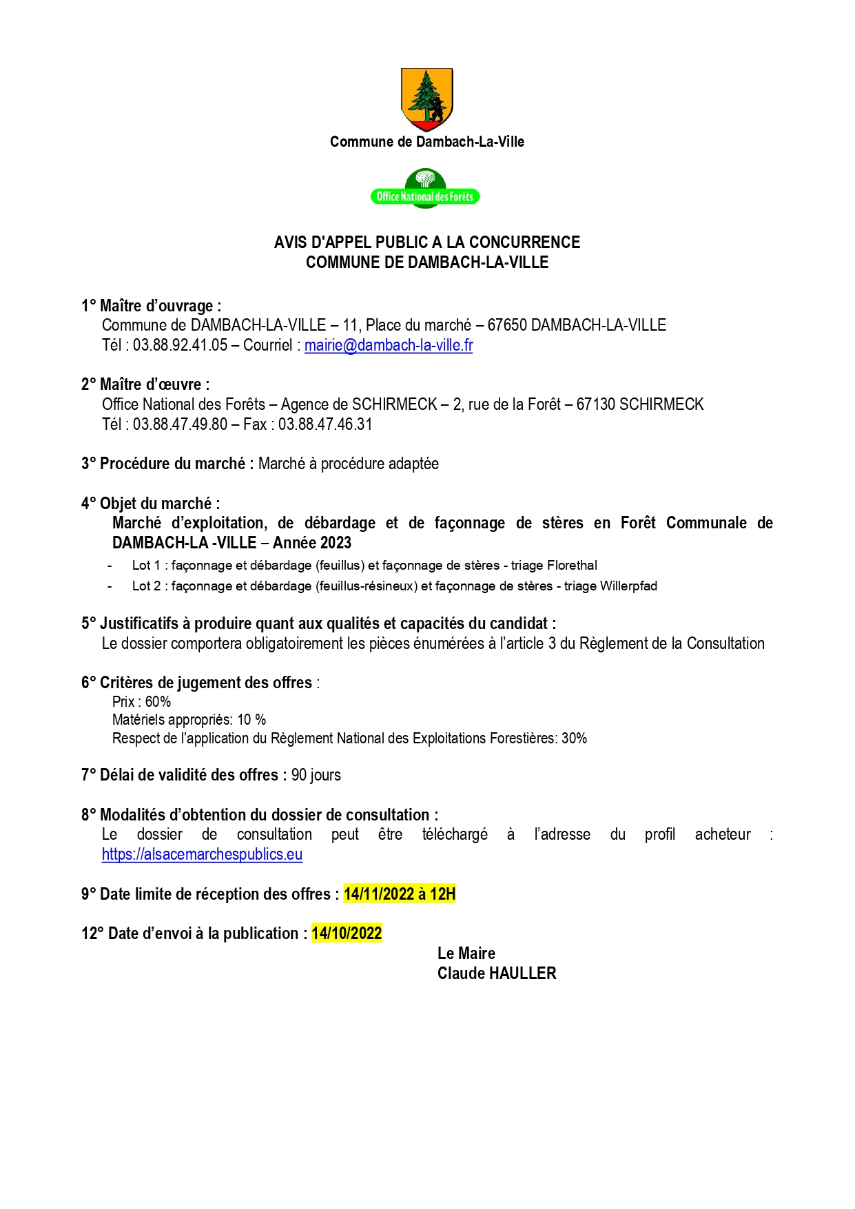 appel public à la concurrence
